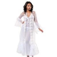 Beyaz Dantelli Sabahlık & Gecelik Takım 2' Li - 1485