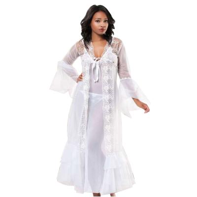 Beyaz Dantelli Sabahlık & Gecelik Takım 2' Li - 1485