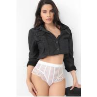 Beyaz Kadın Çizgili Külot Veronica-K1010