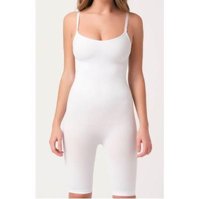 Beyaz Kadın Paçalı Boy Dikişsiz Korse - 750