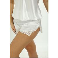 Beyaz Saten Babydoll Şortlu Takım - 257