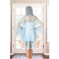 Beyaz Turkuaz Tül Dantelli Sabahlık & Gecelik Takım 2' Li - 1478