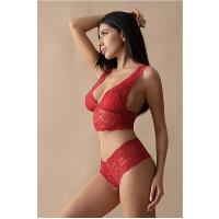 Kırmızı Bralet Dantelli Sütyen Takım 2' Li - 6255