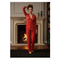 Kırmızı Penye Pijama Takımı - 1570