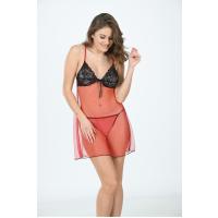 Kırmızı Tül Gecelik - 650