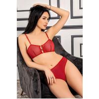 Kırmızı Tül Sütyen Takım - 879