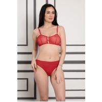 Kırmızı Tül Sütyen Takım - 879