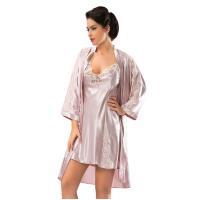 Pudra Saten Sabahlık & Gecelik 2' Li Takım - 1420