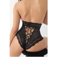 Siyah Dantelli Yüksek Bel Külot Venüs-K1013