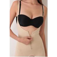 Ten İp Askılı Ağ Kısmı Açık Fermuarlı Tam Boy Kadın Korse