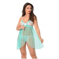 Yeşil Dantel Gecelik - 652